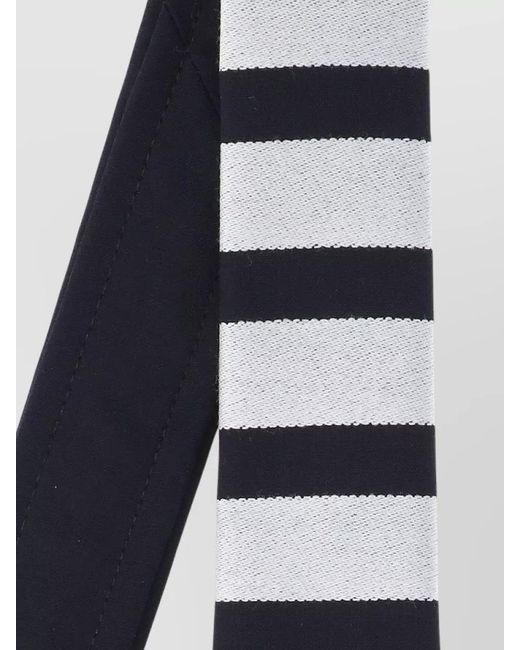 Thom Browne White Striped Tie Soft Texture Adjustable Length for men
