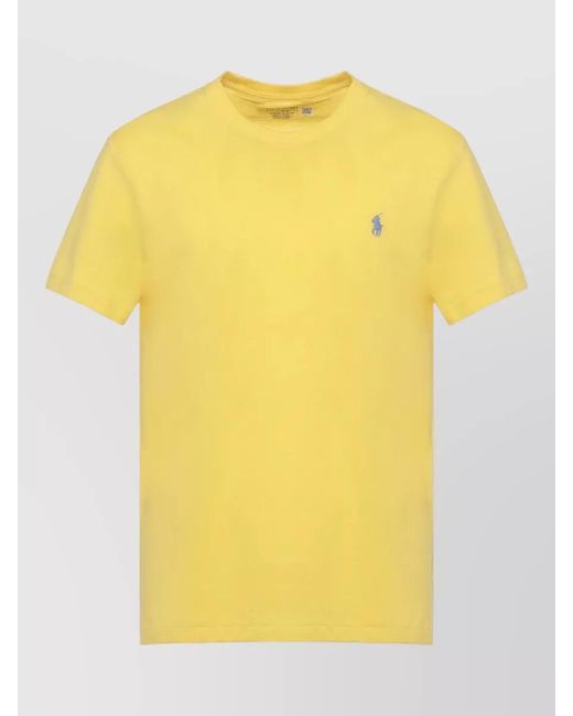 Ralph Lauren Yellow Crew Neck Cotton Short Sleeve T Shirt for men