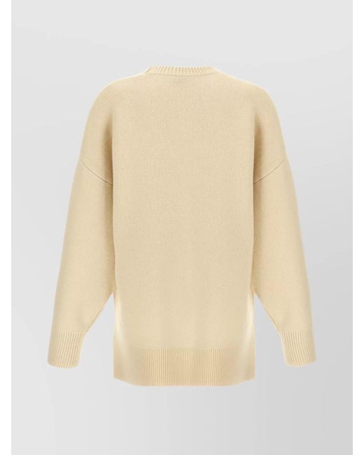 Totême White Wool Cashmere Double-Knit Crew-Neck Jumper