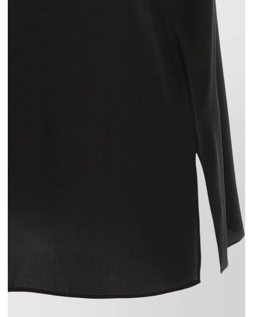Brunello Cucinelli Black Monile Silk Top Sleeveless Round Neckline