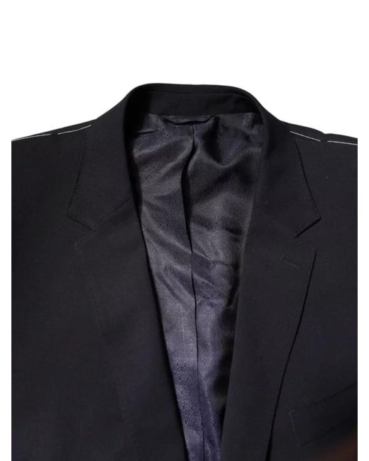 Dolce & Gabbana Blue Virgin Wool Single Breasted Coat for men