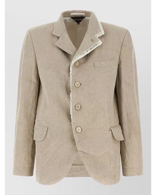 Comme des Garçons Natural Layered Blazer Notch Lapel Chest Pocket