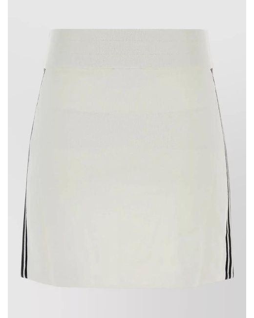 Autry White Ribbed Knit Mini Skirt