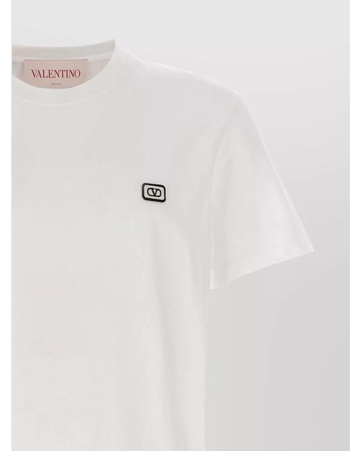 Valentino Garavani White Cotton Logo Print T-Shirt for men