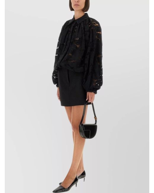 Patou Black Lace Balloon Blouse