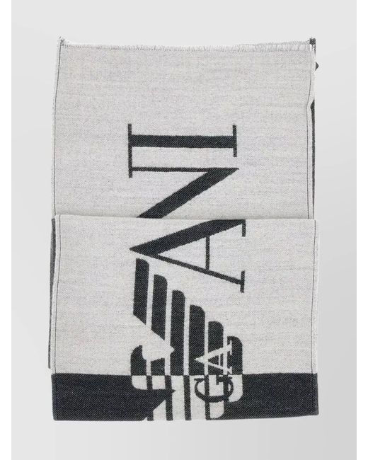Emporio Armani Gray Cashmere Blend Scarf for men