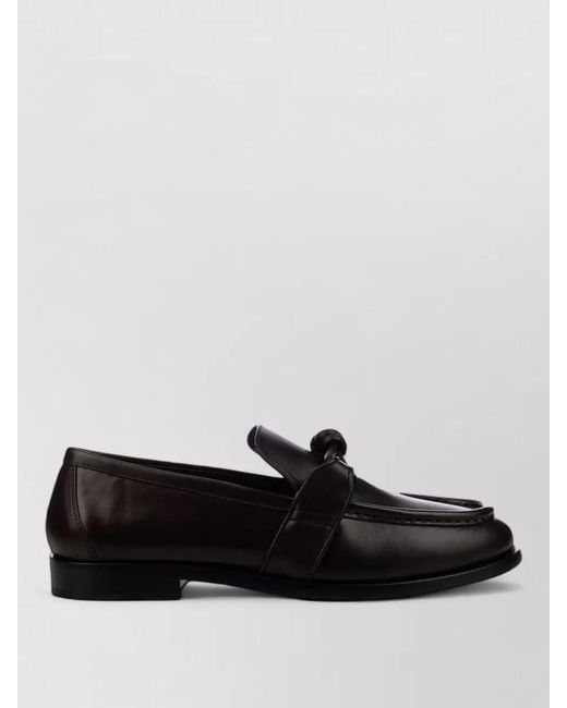 Bottega Veneta Black Loafers Knot Detail Round Toe Design for men