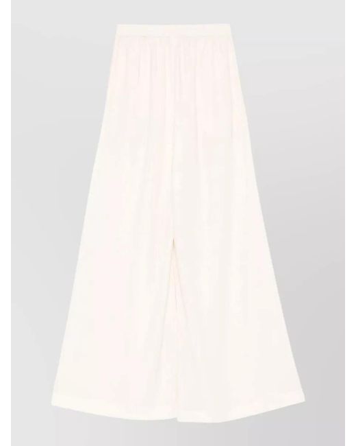 Gianluca Capannolo Natural Antonia Trousers Wide Leg Slit Pockets