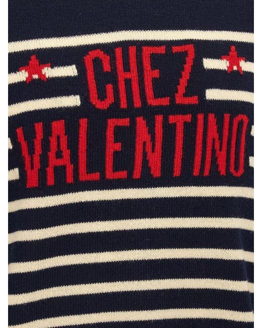 Valentino Garavani Blue Virgin Wool Jumper for men