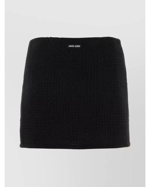 Miu Miu Black Boucle Mini Skirt