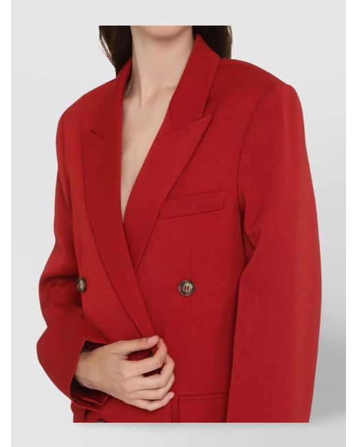 Victoria Beckham Red Double-Breasted Blazer
