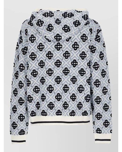 Casablanca Gray Monogram Zip Hoodie for men