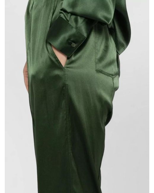 Tom Ford Green Silk Wide-Leg Trousers