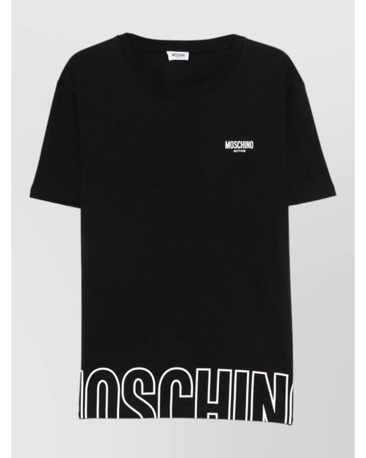 Moschino Black Logo-Print Cotton Short-Sleeve T-Shirt for men
