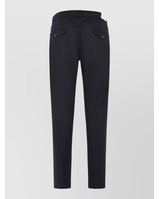 Eleventy Blue Wool Blend Trousers Side And Back Pockets for men