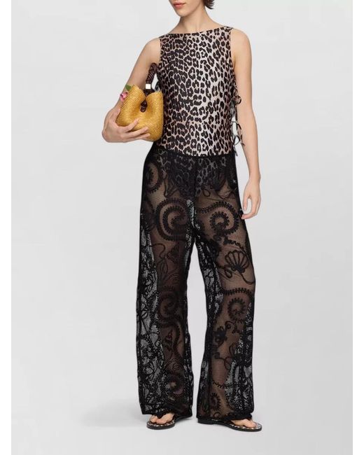 Ganni Natural Leopard Swimsuit