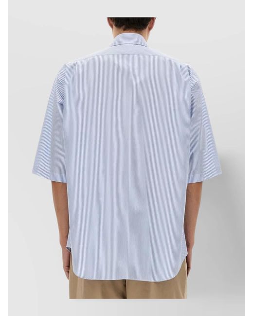 Moschino Blue Cotton Cuff Detail Shirt for men