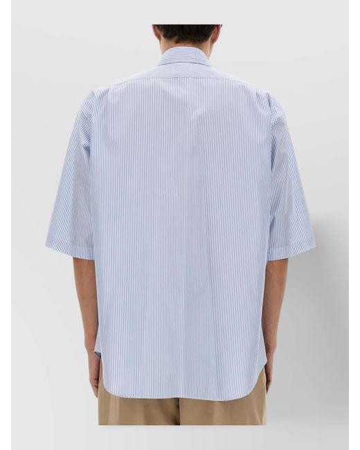 Moschino Blue Cotton Cuff Detail Shirt for men