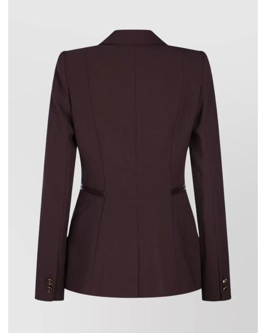 Elisabetta Franchi Purple Double-Breasted Blazer