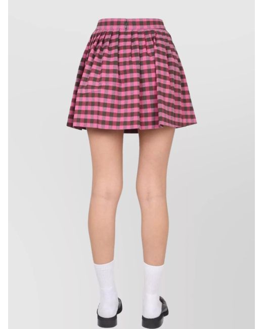 KENZO Red Pleated Mini Skirt