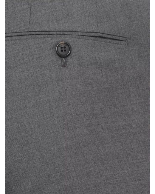 Incotex Gray Virgin Wool Straight-Leg Trousers for men
