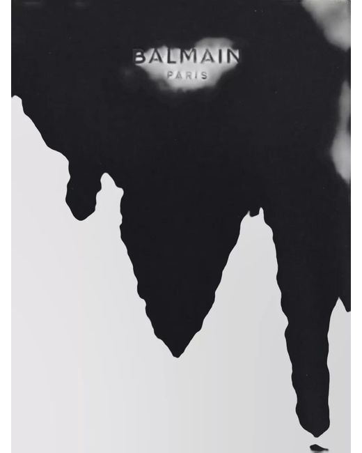Balmain Black Short Sleeve Crew Neck Cotton T Shirt for men