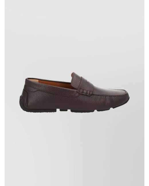 Bally Brown Leather Driver Pilot Loafers for men