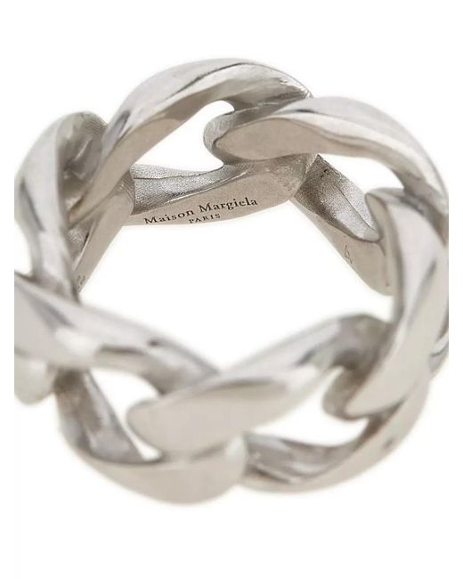 Maison Margiela Natural Chunky Chain Ring Polished Finish Design for men