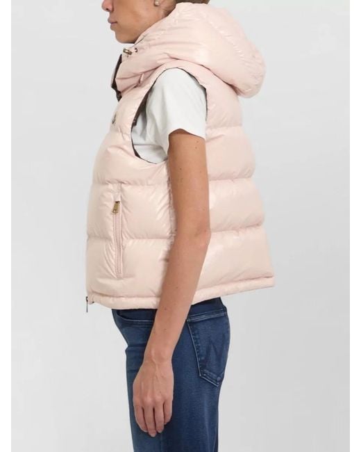 Moncler Blue Niverolle Hooded Quilted Padded Vest Gilet