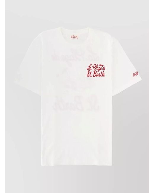 Mc2 Saint Barth White Crew Neck T Shirt Graphic Print for men