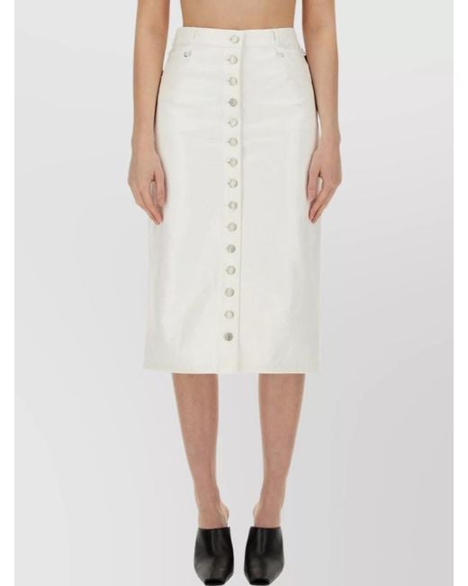 Courreges White High-Waisted Mini Skirt With Buttons