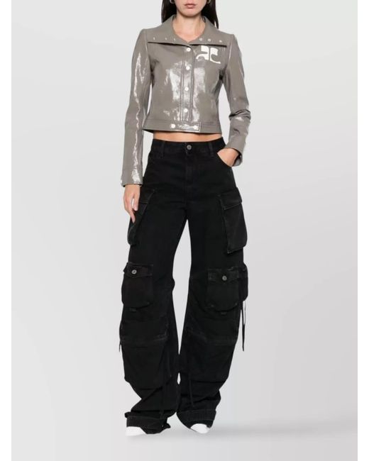 Courreges White Vinyl Cropped Jacket