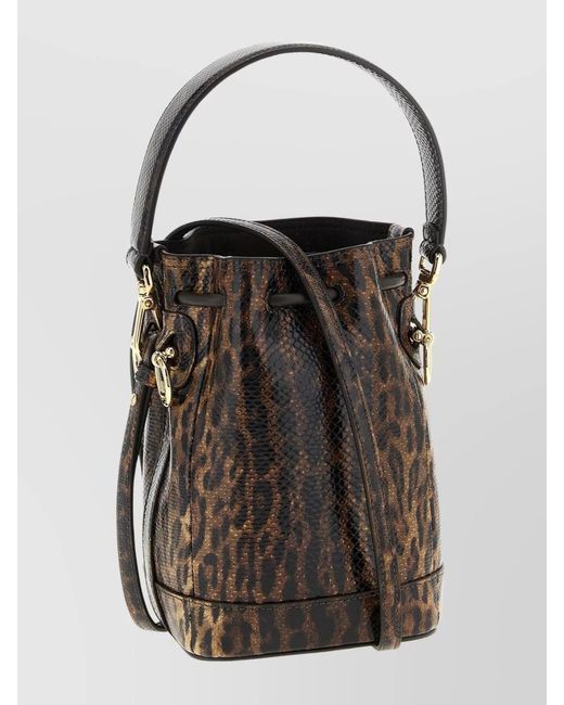 Fendi Black Mon Tresor Mini Leather Bucket Bag