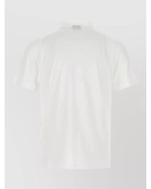 Gucci White Cotton Polo Shirt Striped Collar Short Sleeves for men