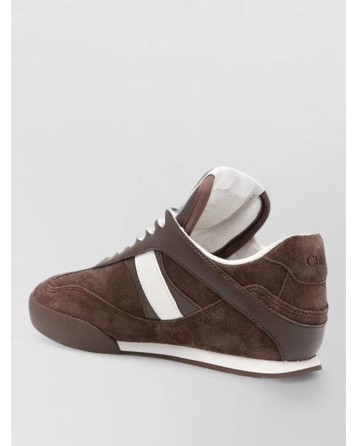Chloé Brown Paneled Lace-Up Sneakers