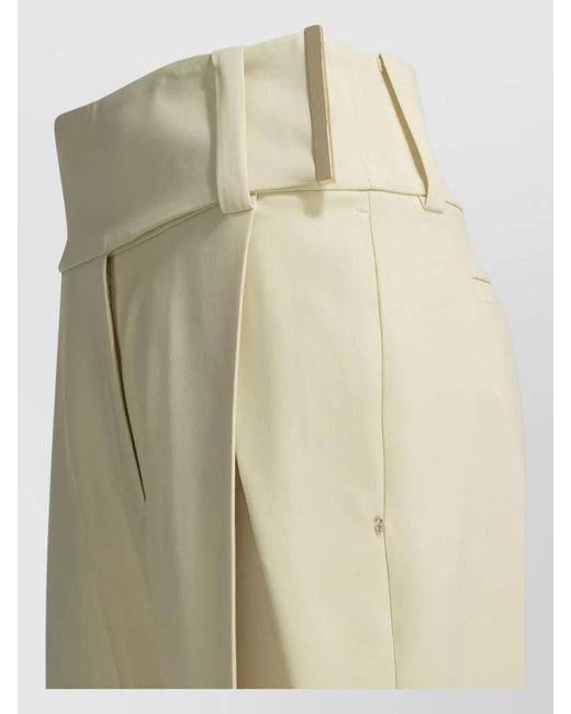 Sportmax Natural Tailored Trousers Pleated Front Wide Waistband