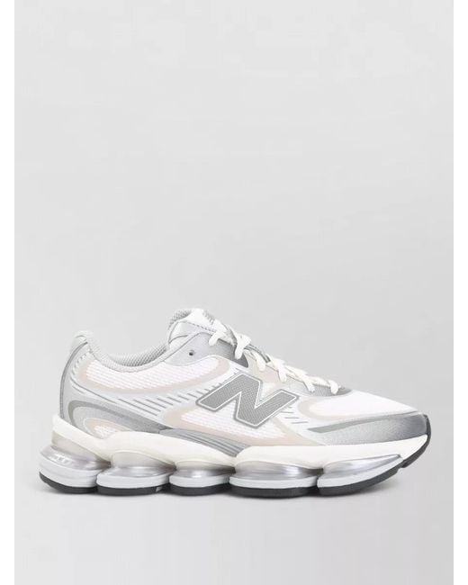 New Balance White 2000 Sneakers Mesh Upper Rubber Outsole