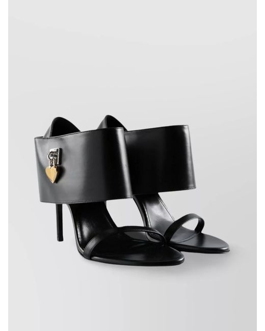 Givenchy Black Leather Embellished High-Heel Sandals