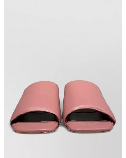 LA ROSE Pink Leather Mules
