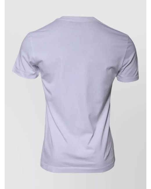 Dolce & Gabbana Blue Cotton Logo-Label Crew-Neck T-Shirt for men
