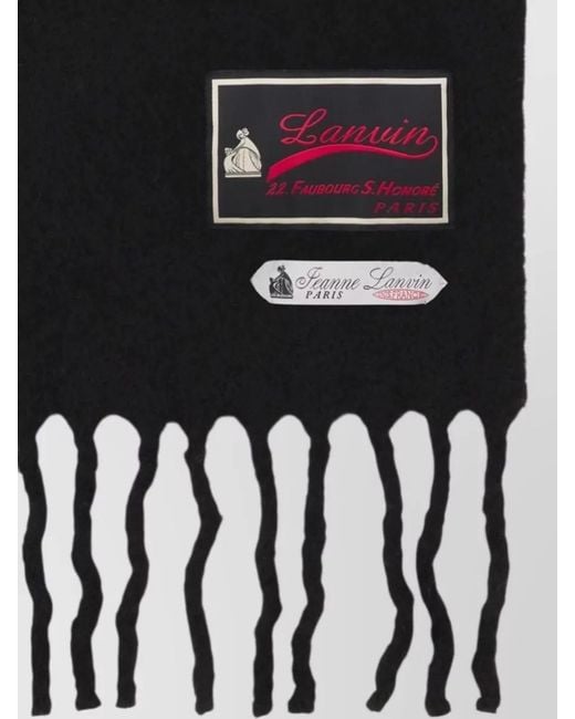 Lanvin Black Alpaca Wool Scarf for men
