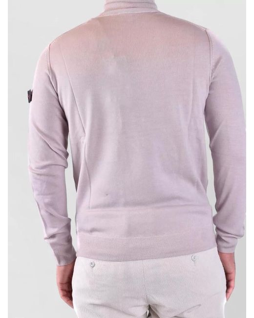 Peuterey Pink Turtleneck Sweater Long Sleeves Ribbed Edges for men