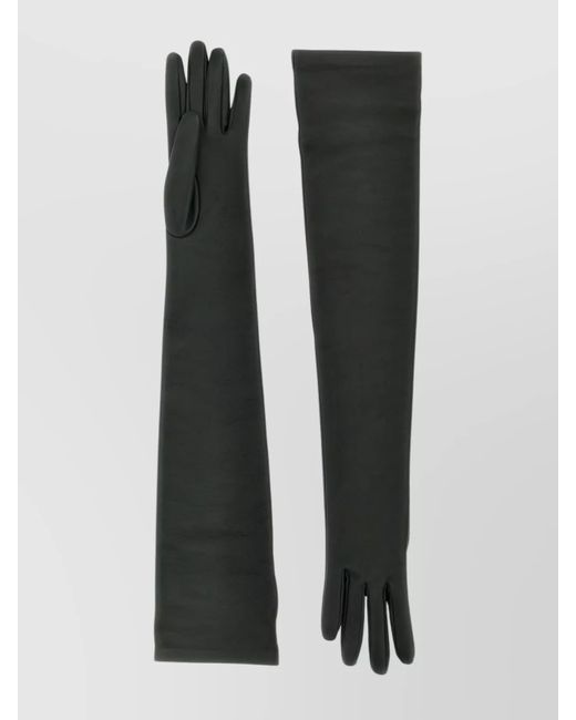 The Row Black 'Simon' Long Length Five-Finger Gloves