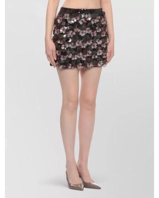 P.A.R.O.S.H. Black Sequin Mini Skirt