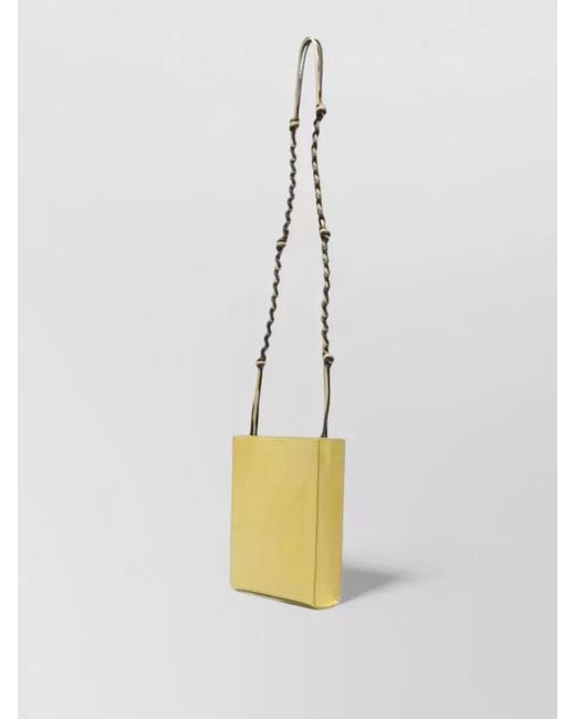 Jil Sander White Tangle Small Woven Crossbody Bag