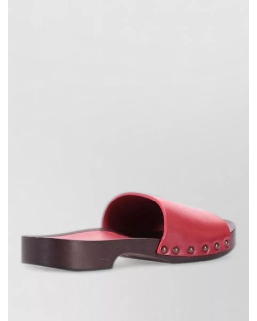 LA ROSE Pink Leather Sandals Flat Sole Open Toe
