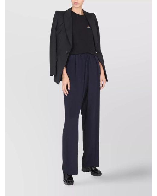 Vivienne Westwood Blue Silk Wide-Leg Trousers