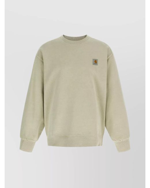Carhartt Natural Cotton Oversized Logo-Patch Crewneck Sweatshirt for men