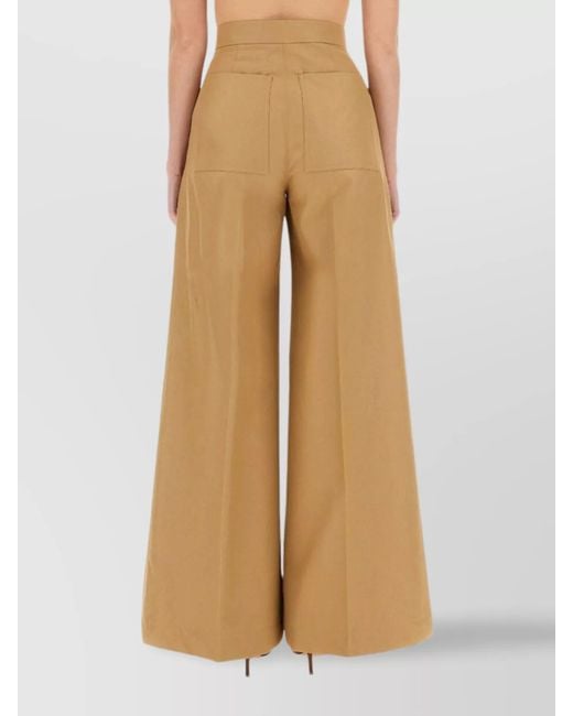 Max Mara Natural Cotton Wide-Leg Trousers