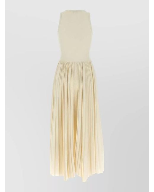 McQueen White Asymmetric Hem Dress Pleated Skirt Sleeveless